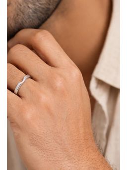 ZISTHI - Mens 925 Sterling Silver Rhodium Plated Adjustable Classic Band Adjustable Ring