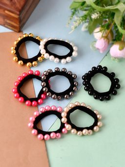 Silvermerc Designs - Multi-Color Beaded Ponytail Holders (Set of 7)