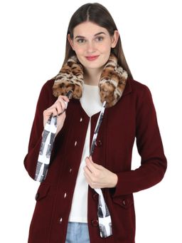 Monte Carlo - Women Polyester Blend Brown Animal Print Muffler