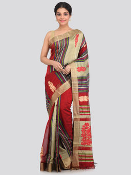 PinkLoom - Women's Cotton Silk Saree With Unstitched Blouse Piece