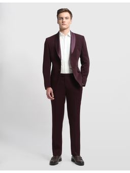 Arrow - Maroon Body Tailored Fit Blazer with Pant
