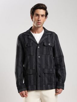 MR BUTTON - Blue Stripe Regular Fit Shacket