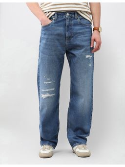 U.S. Polo Assn. Denim Co. - Blue Logan Loose Straight Fit Distressed Jeans