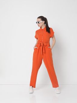 VERO MODA - Women Solid Orange Jumpsuit (Set of 2)