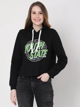 VERO MODA - Women Typography Black Sweatshirt