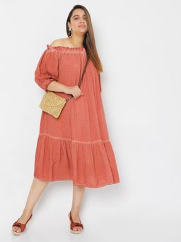 VERO MODA - Women Solid Orange Dress