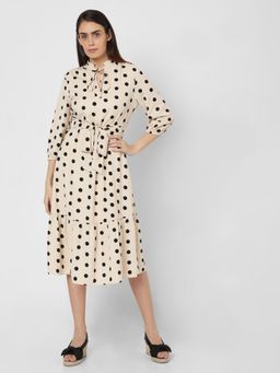 VERO MODA - Women Polka Dots Beige Dress (Set of 2)