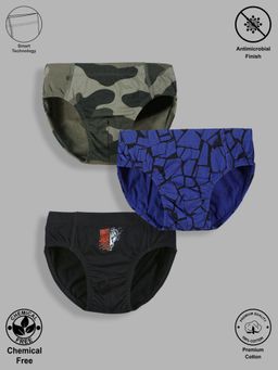 TRESNOVA - Kids Boys Cotton Anti-Microbial Camouflage Briefs (Pack of 3)