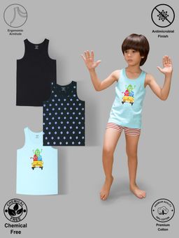 TRESNOVA - Kids Boys Cotton Anti-Microbial Football Vests (Pack of 3)