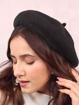 Hair Drama Co. - Women Black Wool Beret