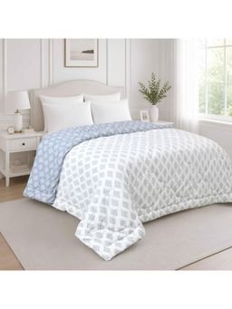 Indra's - Blue & Off-White Reversible 140 GSM Microfiber Double AC Comforter