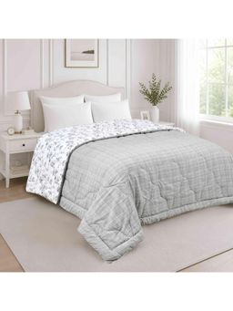 Indra's - Grey & Off-White Reversible 140 GSM Microfiber Double AC Comforter
