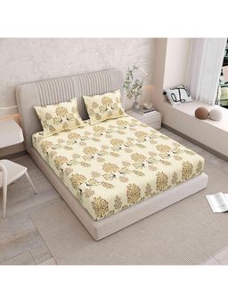 Indra's - 120 TC Viscose Cotton king Bedsheet With 2 Pillow covers - Multi-Color