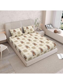 Indra's - 120 TC Viscose Cotton king Bedsheet With 2 Pillow covers - Green