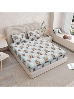 Indra's - 120 TC Viscose Cotton king Bedsheet With 2 Pillow covers - Yellow