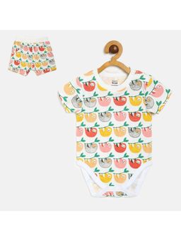 MINI KLUB - Baby Boys White Body Suit & Bottom (Set of 2)