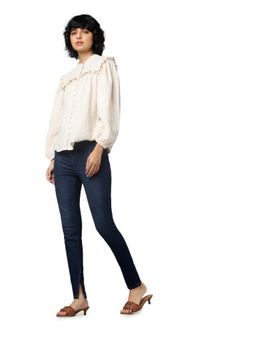 ONLY - Blue High Waist Skinny Slit Jeans