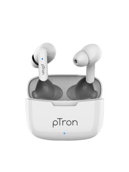 pTron - Bassbuds Duo with BT v5.1, 32Hrs Playtime, Deep Bass, Touch TWS Earbuds, Stereo Call (White)