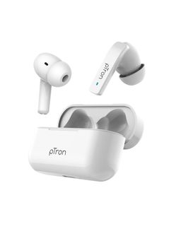 pTron - Basspods 992 with Active Noise Cancellation, Punchy Bass, BT v5.0, Touch TWS Earbud (White)