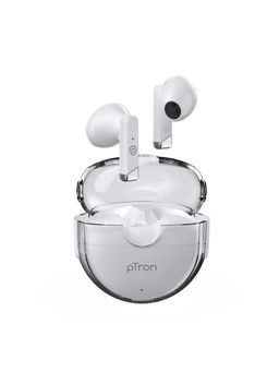 pTron - Bassbuds Fute Tws Earbuds with 25Hrs Playtime Deep Bass Stereo Calls & Ipx4 - White