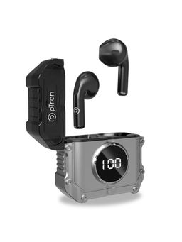 pTron - Bassbuds Revv Tws Earbuds Enc 28Hrs Playtime Deep Bass Stereo Call & Touch Control - Black
