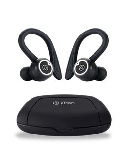 pTron - Bassbuds Sports V2 Tws Earbuds 48Hrs Playtime Deep Bass Stereo Call Movie Mode - Black