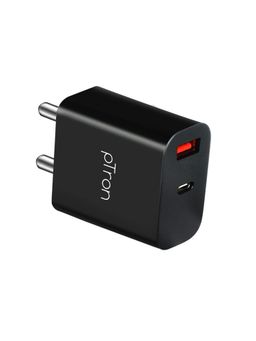 pTron - Volta FC15 20W Smart PD Type-C Charger Adapter with Fast Charging - Black