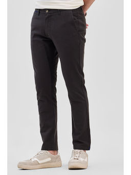 Snitch - Black Mid Rise Slim Fit Linen Blend Trouser