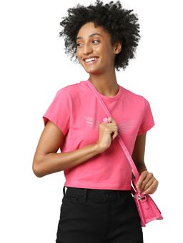 ONLY - Women Printed Pink T-Shirt