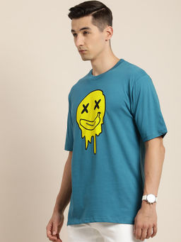 Difference of Opinion - Blue Graphic Oversized T-shirt