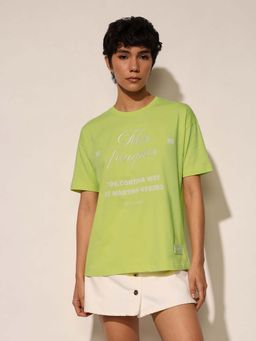 ONLY - Green Oversized Embroidered T-Shirt