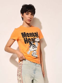 ONLY - Orange Printed T-Shirt