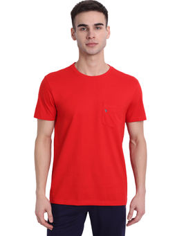 AM SWAN - Mens Solid-plain Fiery Red T-shirt