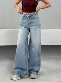 Off Duty India - Bling Bleach Wide Leg Jeans