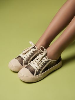 Theater - Women Wicked Brothers Tweed Brown Lace-Up Sneakers