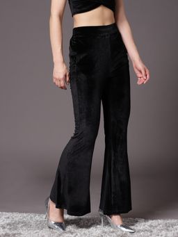 KASSUALLY - Regular Fit Women Black Trouser