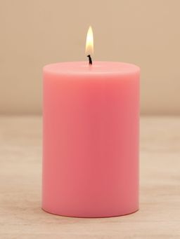 Pure Home + Living - Pink Peony Blush Suede Pillar Candle - Large