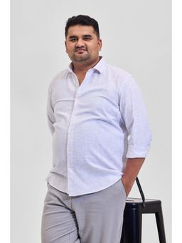 Snitch - White Printed Regular Fit Plus Size Shirt