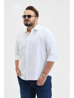 Snitch - White Solid Regular Fit Plus Size Shirt