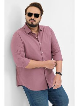 Snitch - Mauve Solid Regular Fit Plus Size Shirt