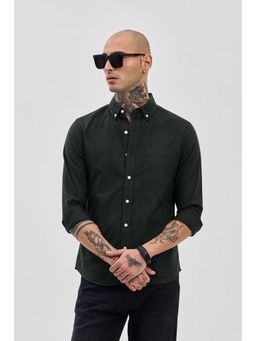 Snitch - Core Lab Dark Green Button Down Slim Fit Shirt