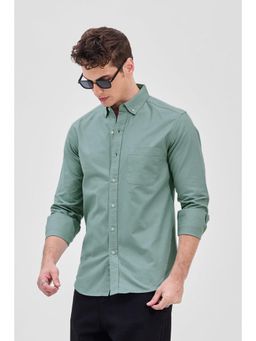 Snitch - Core Lab Green Button Down Slim Fit Shirt