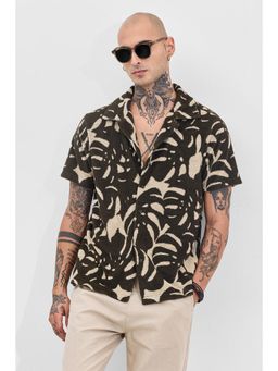 Snitch - Olive Printed Box Fit Shirt
