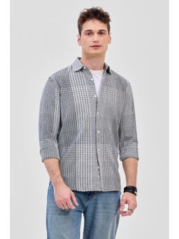 Snitch - Black Checks Slim Fit Shirt