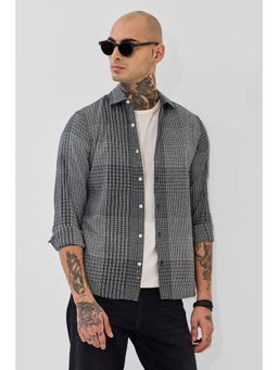 Snitch - Black Checks Slim Fit Shirt