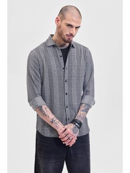 Snitch - Black Checks Regular Fit Shirt