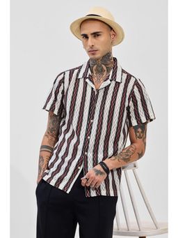 Snitch - Brown Stripes Box Fit Shirt