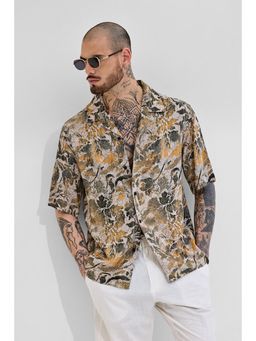 Snitch - Beige Floral Oversized Shirt
