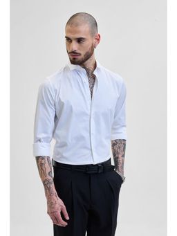 Snitch - White Slim Fit Formal Shirt