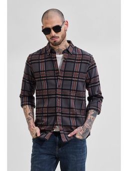 Snitch - Greyish Blue Checks Button Down Shirt
